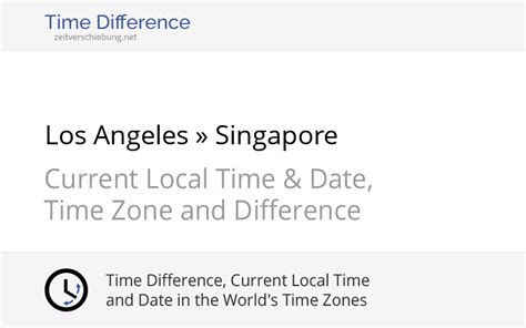 singapore and los angeles time difference|Los Angeles, CA, USA to Singapore, Singapore .